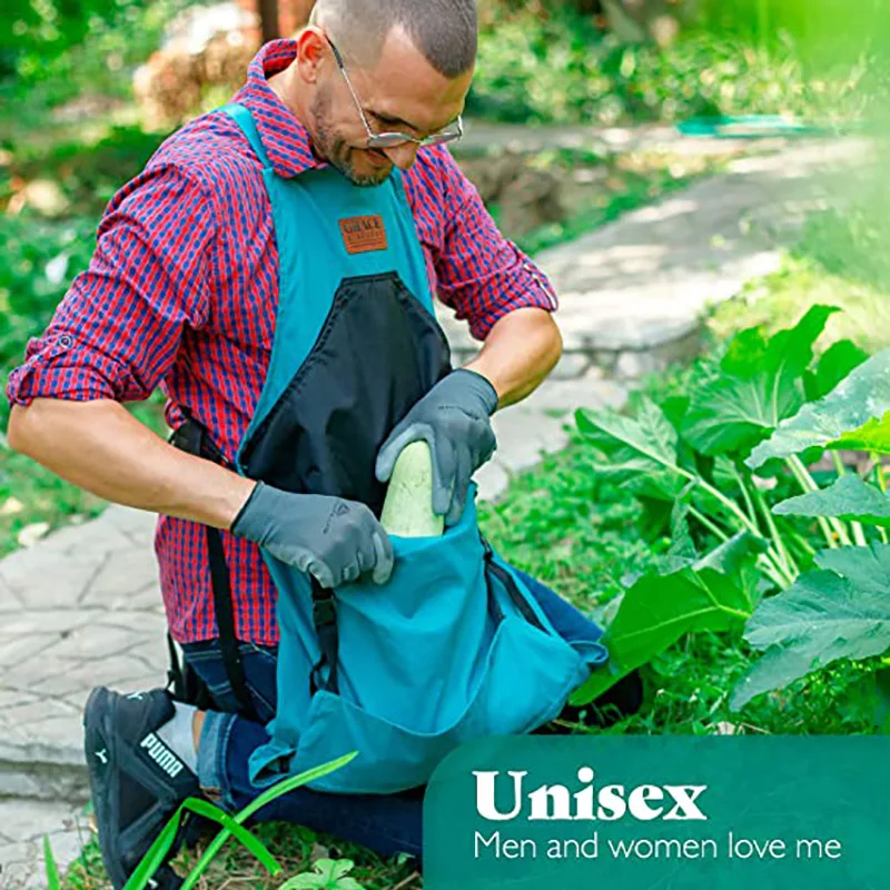 Waterproof Large Pocket Oxford Cloth Garden Apron with Storage Backpack Pick Fruits Vegetables Florists Tools Accessory