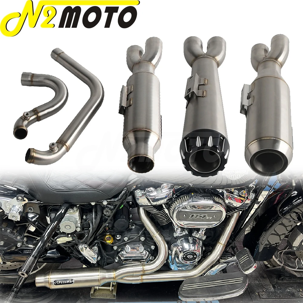 

Мотоциклетная система глушителя с большим отверстием 2-в-1, полная система глушителя для Harley M8 Touring Electra Glide FLHTK FLHTI 2017-up