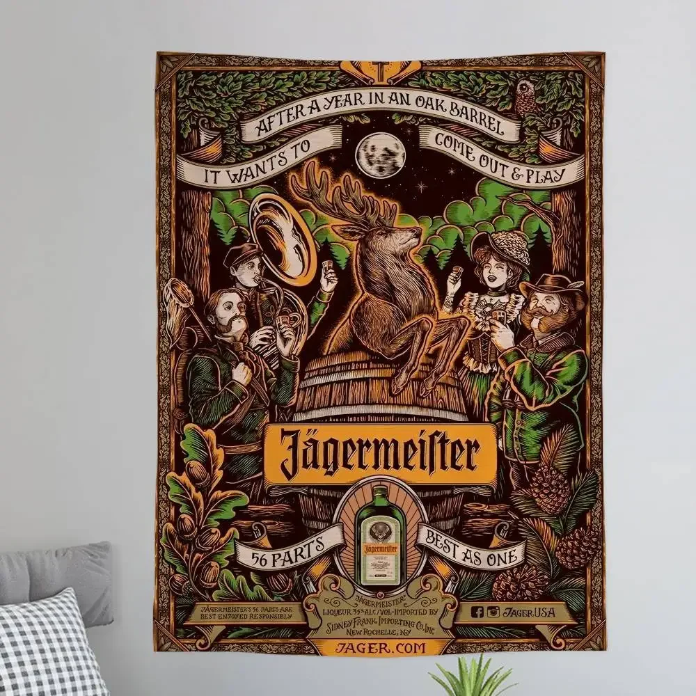 J-Jagermeister أنيمي أنيمي نسيج معلق التارو الهبي جدار السجاد النوم ديكور المنزل #4
