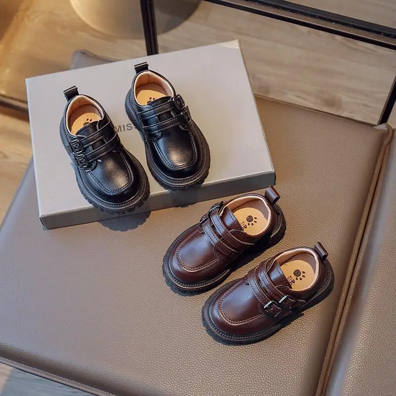 

Spring Autumn New Boys Casual Shoes British Style 1 6 Years Kids Leather Shoes Soft Sole Children Performance Shoes Baby Shoes