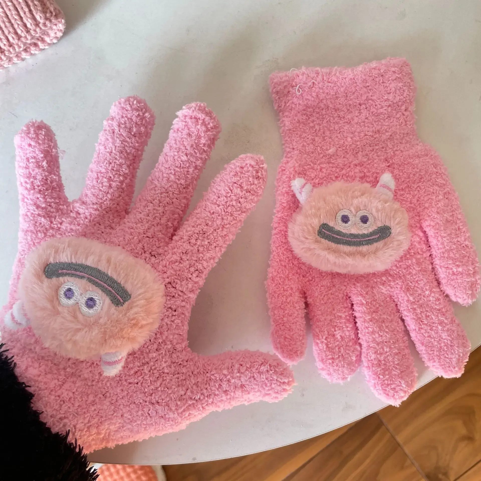 Плюшевые перчатки с рубином Диснея для женщин на осень и зиму, студенческие езды на велосипеде, теплые, милые, с рисунком собаки Пача, бобра, шерстяные, вязаные