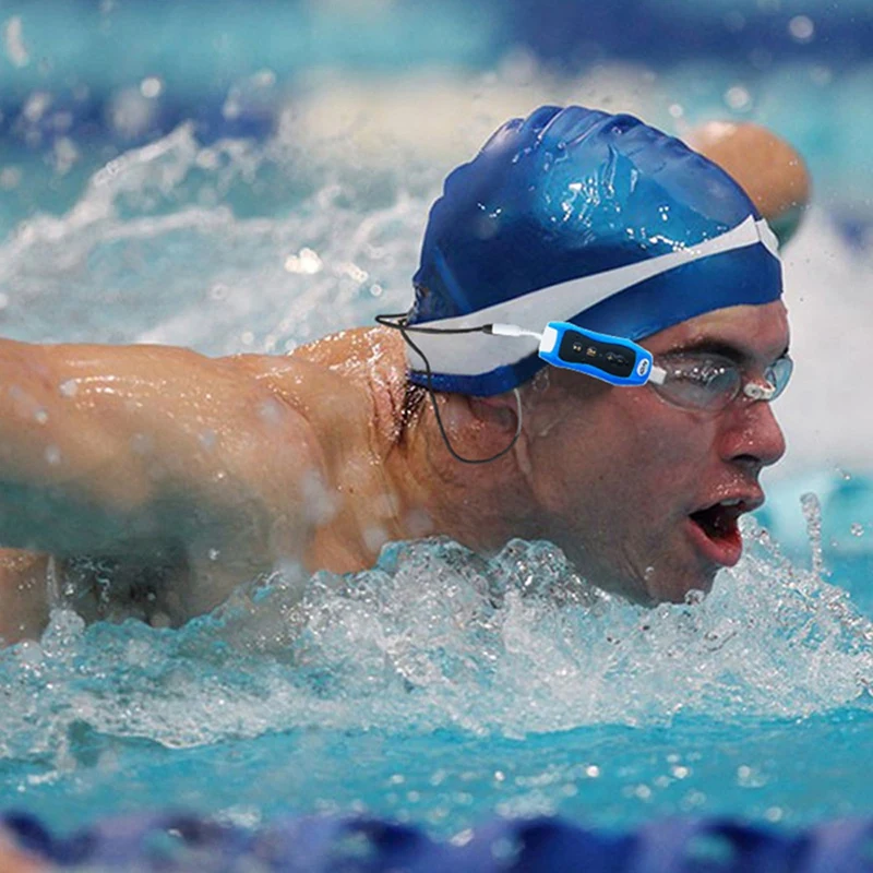 Impermeabile IPX8 Clip lettore MP3 Radio FM suono Stereo nuoto immersioni surf ciclismo Sport lettore musicale con FM