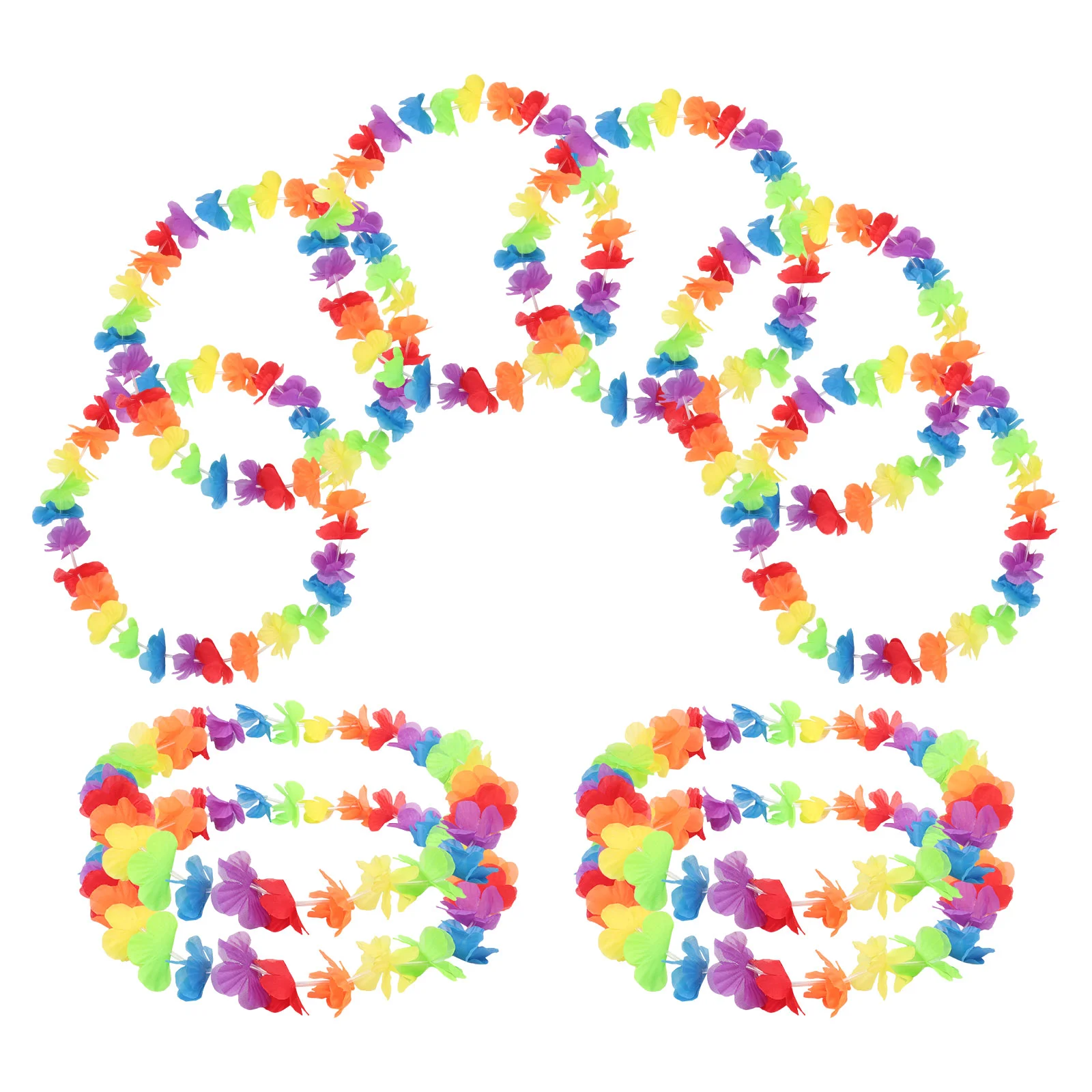 

10PCS Floral Wreath Necklace Elegant Sweet Design Unfading Colorful Garland Hanging nament Hawaii Beach Wedding Party Photo Prop
