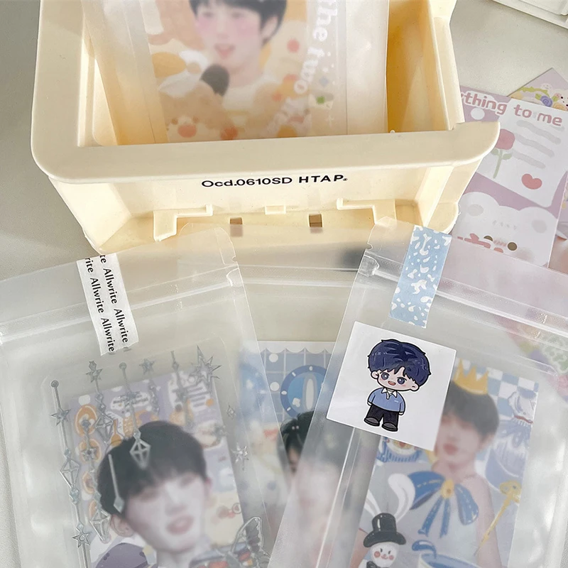 10PCS Clear Zip Lock Plastic Card Package Bags Food Storage Bag Kitchen Package Bag Kpop Card Packaging Bag
