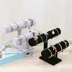 T-Type Velvet Bracelet Bangle Watch Jewelry Organizer Display Stand Holder Rack Headdress Headband Organizer Storage Holders