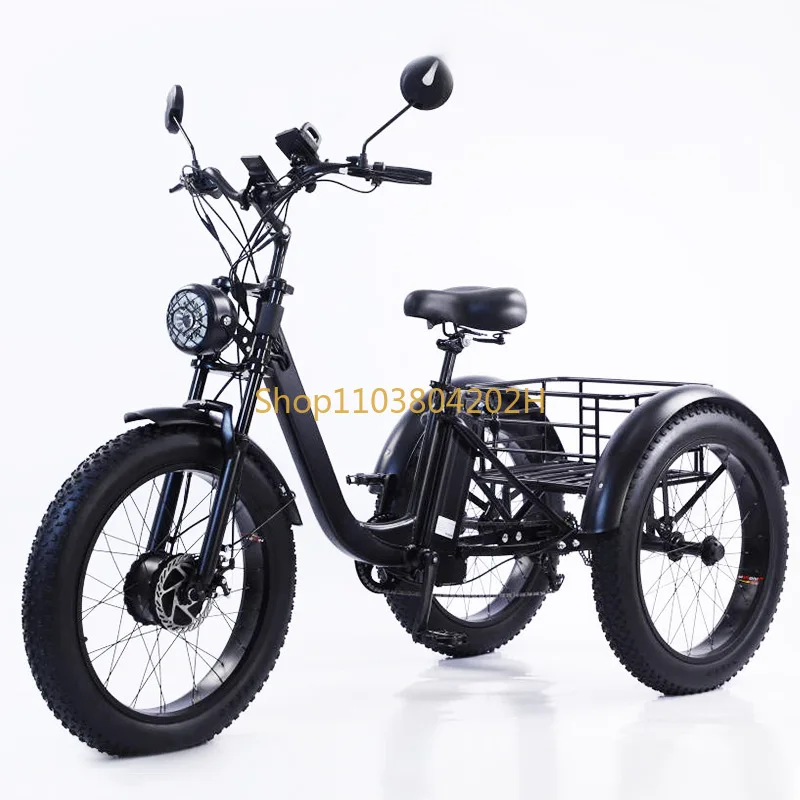 

20-24 Inch Snow Land Universal Pedal Electric Power-Assisted Variable Speed Tricycle Basket Stroller Lightweight Carriage