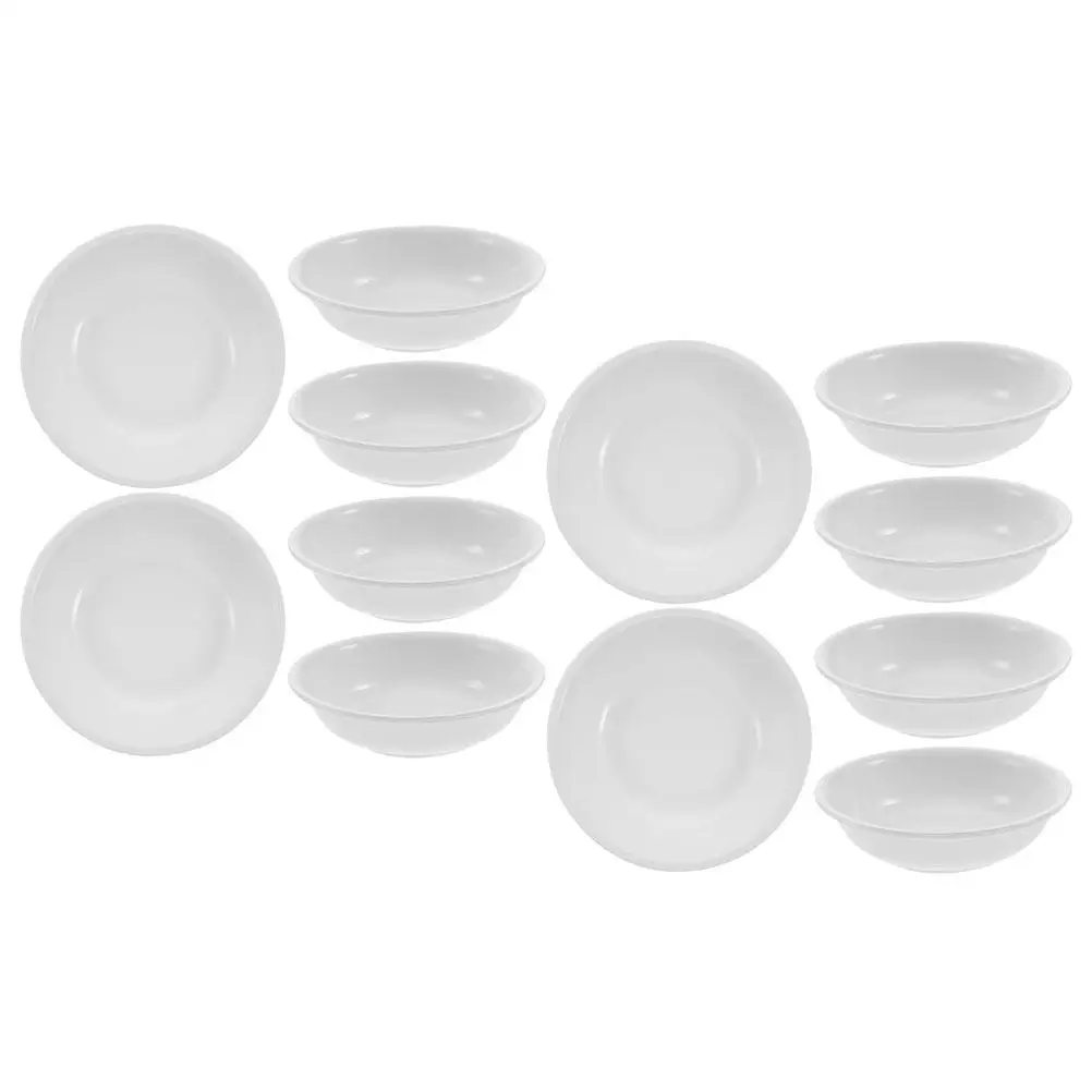 

12 Pcs Trifle Bowl with Lid Seasoning Dish Sauce Dishes Appetizer Cooking Bowls White