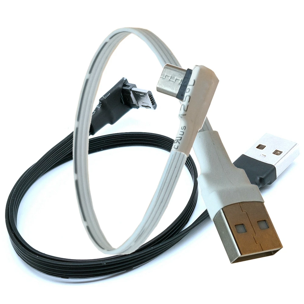 30CM Up Down Left Right Angled 90 Degree USB Micro USB Male to USB Male Data Cable 5CM 10CM 20cm 50cm 100CM for Tablet 5ft