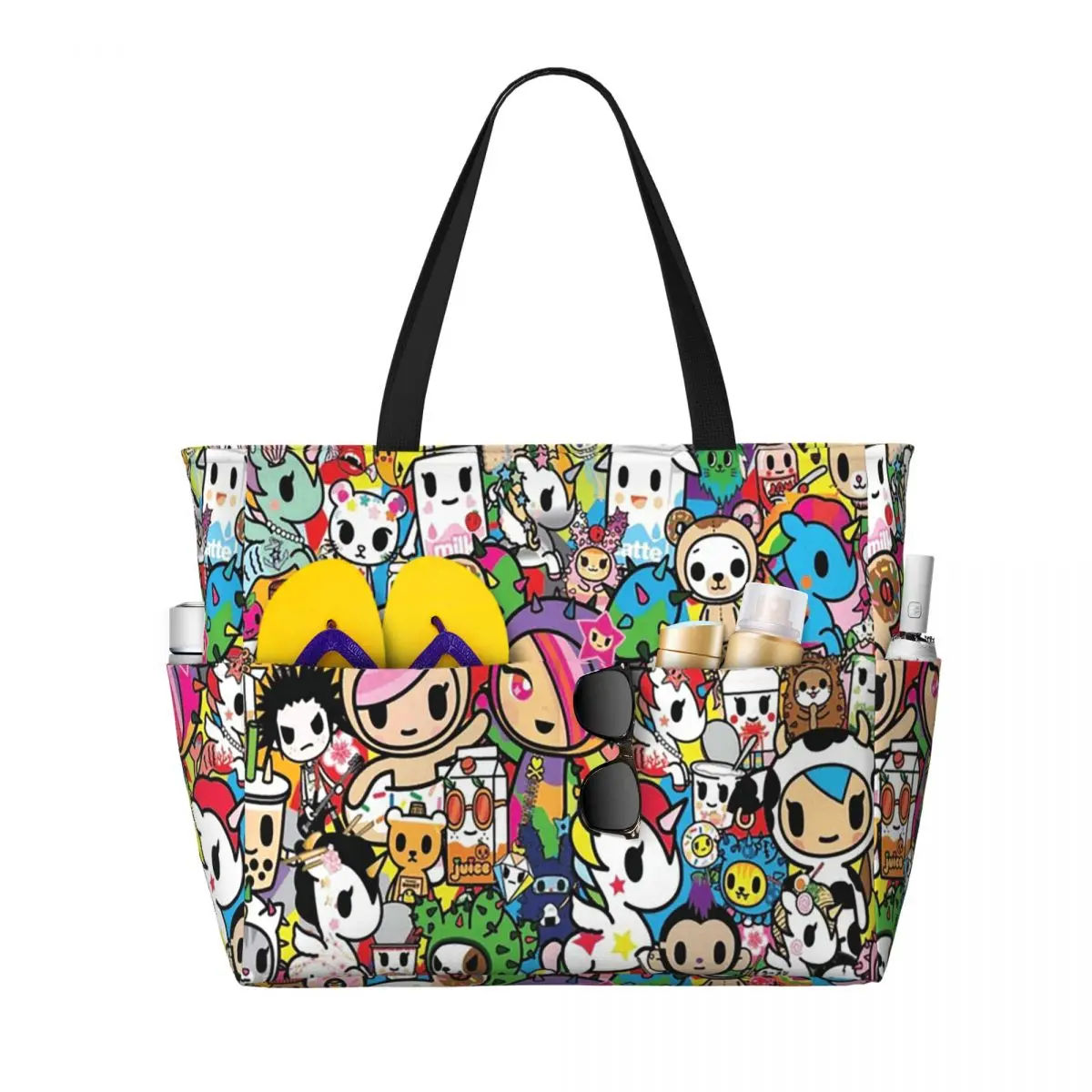 

Tokidoki Kawaii Donutella Sandy Unicorno Beach Tote Bag Sport Gym Yoga Duffle Large Tote Bag Women Travel Bag Fitness bag