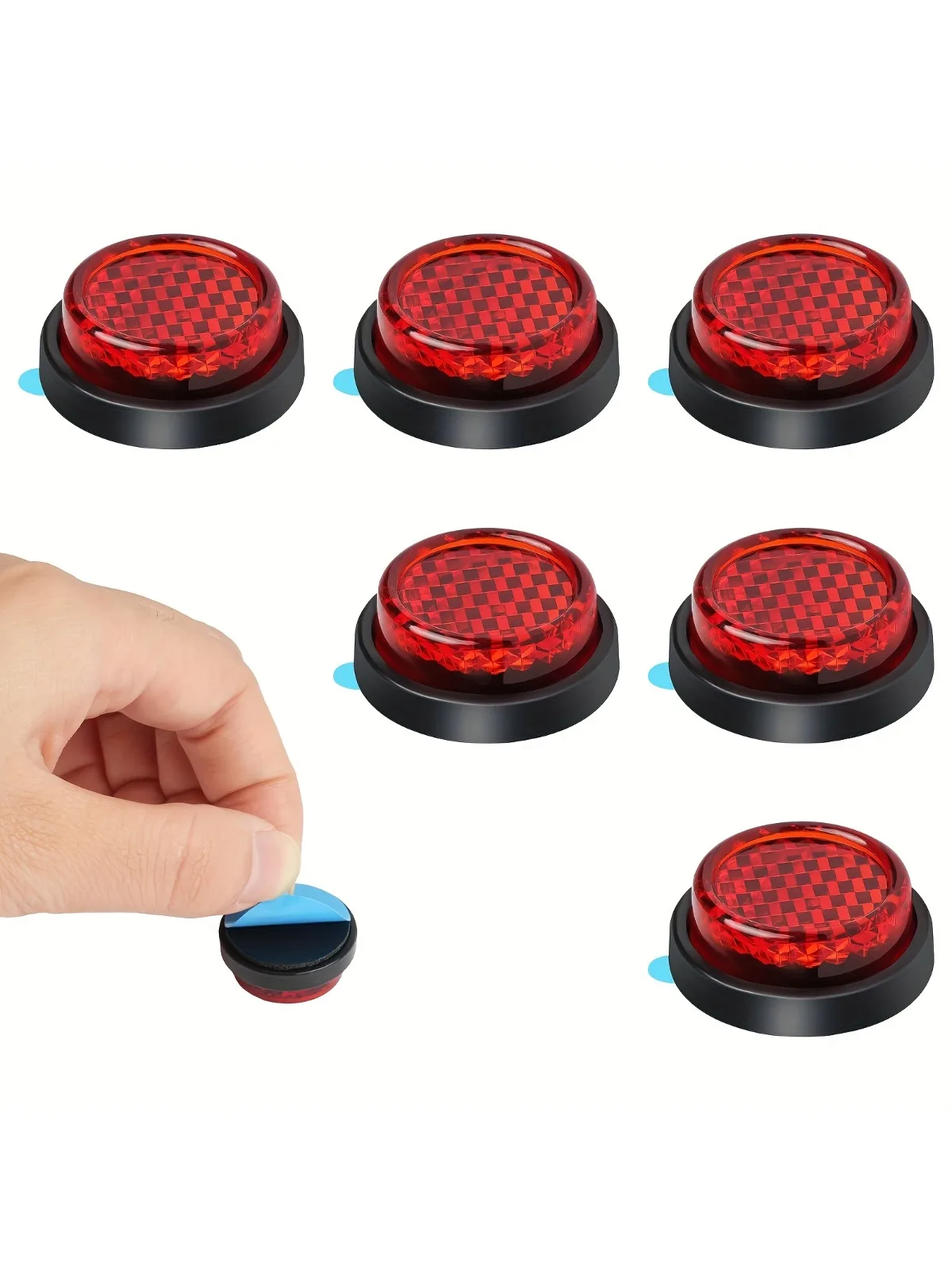 AliExpress NONE 6pcs Motorcycle Reflector Self-Adhesive Red Circular Warning Strip Tape For Bicycle Motorcycle Scooter Trailer Reflective Strip