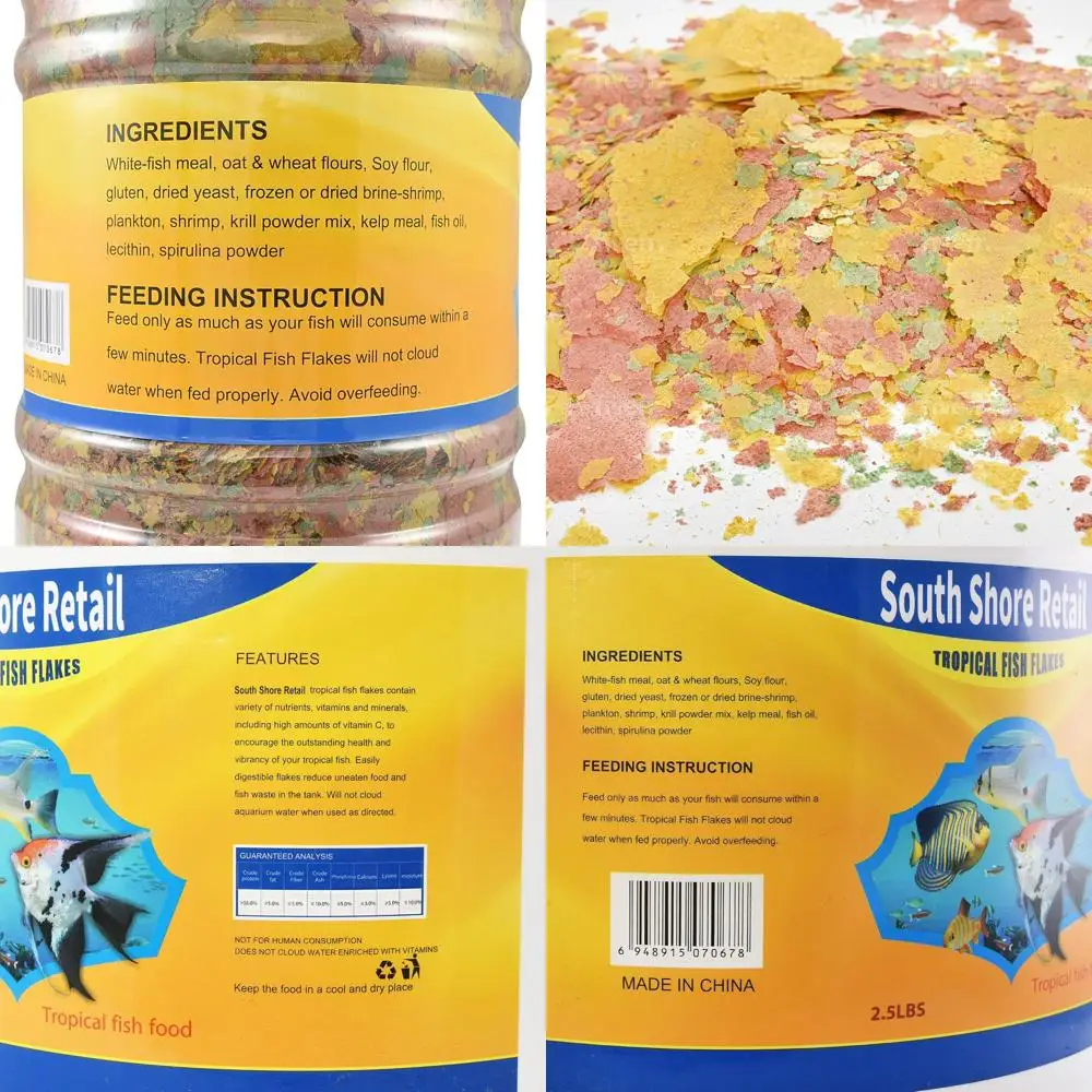 

Color Enhancing Tropical Fish Food Flakes - 2.5lb Bulk Fish Food| Veteran Owned - Suitable for all Freshwater, Marine, Pond, And