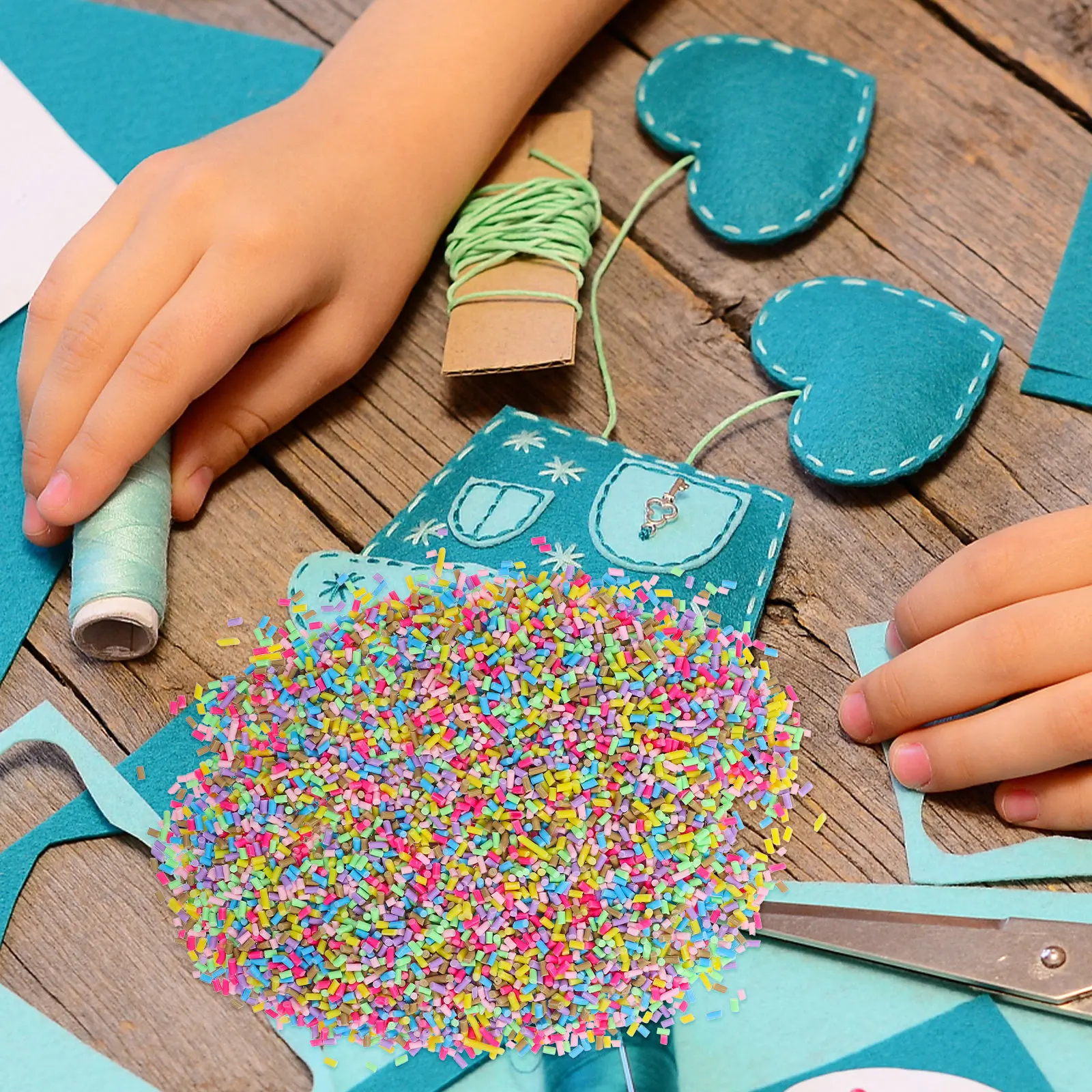 

1Set Polymer Clay Sprinkles Colorful Fake Sprinkles DIY Craft Kit Bracelet Pendant Phone Charms Jewelry Accessories