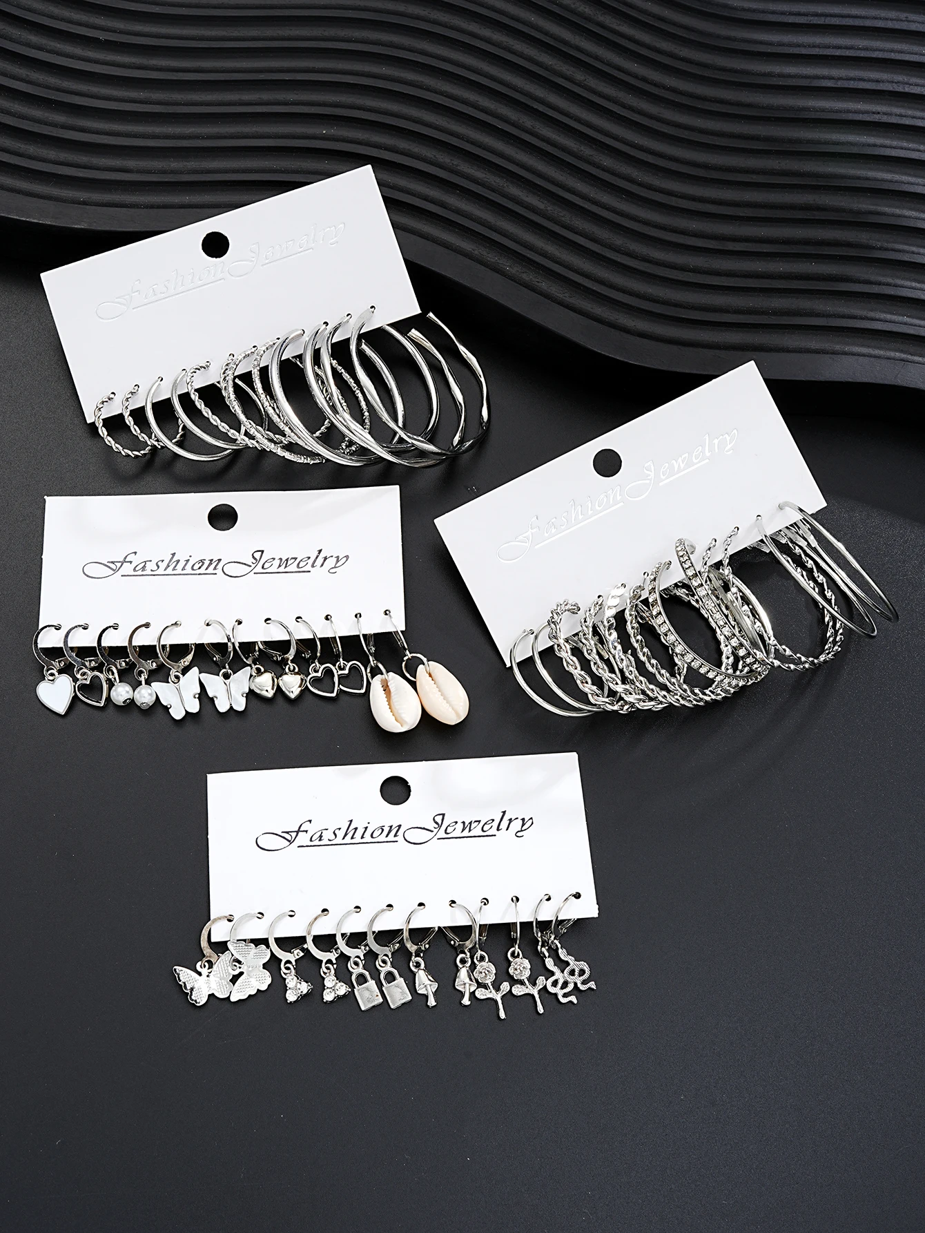 48pcs Fashionable Pearl Twist Design Wide Multilayer Earrings Set for Women Perfect For Party Date Gifts And Daily Wear 2024 New