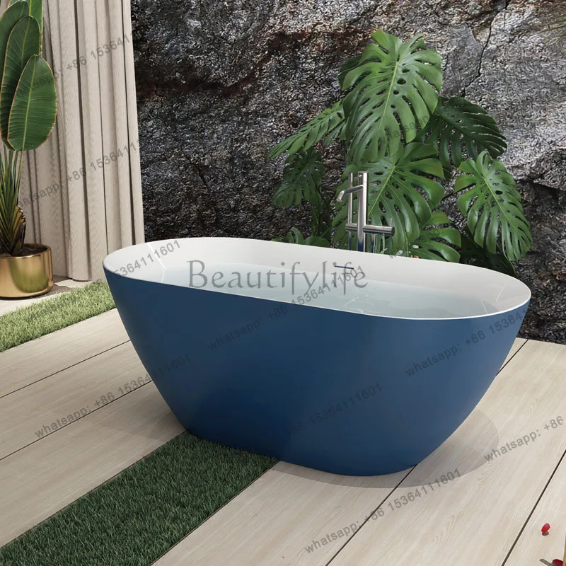 Large size bathtub Deep bubble hotel B & B Backrest bath bathtub Independent integrated acrylic bathtub