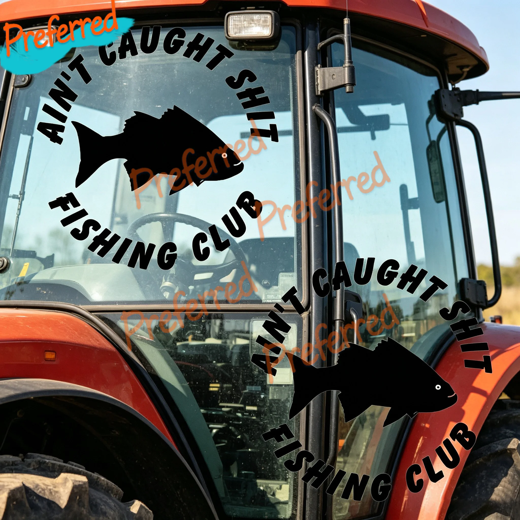 2x Fishing Club Fish Funny Car Boat Decal Vinyl Sticker Hunting Fishing Window Customizable in Any Sticker Size - No Background