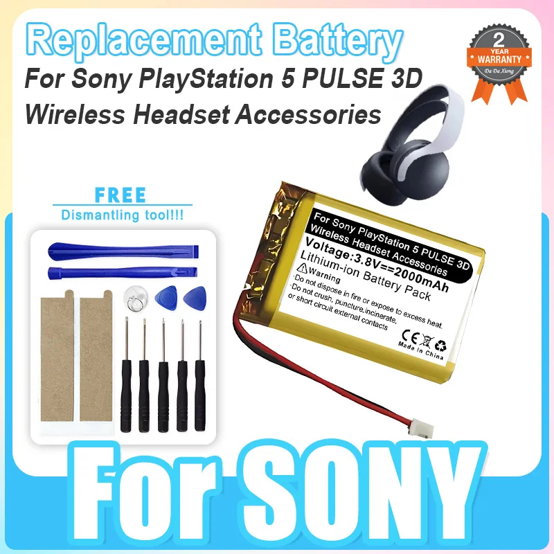 Replacement Battery For Sony PlayStation 5 PULSE 3D Wireless Headset Accessories