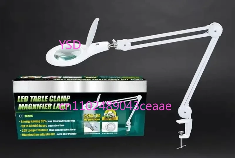 

Pro'sKit MA-1209 Clip-on Desktop Magnifier Lamp with 5D Adjustability and LED Light for Workbench