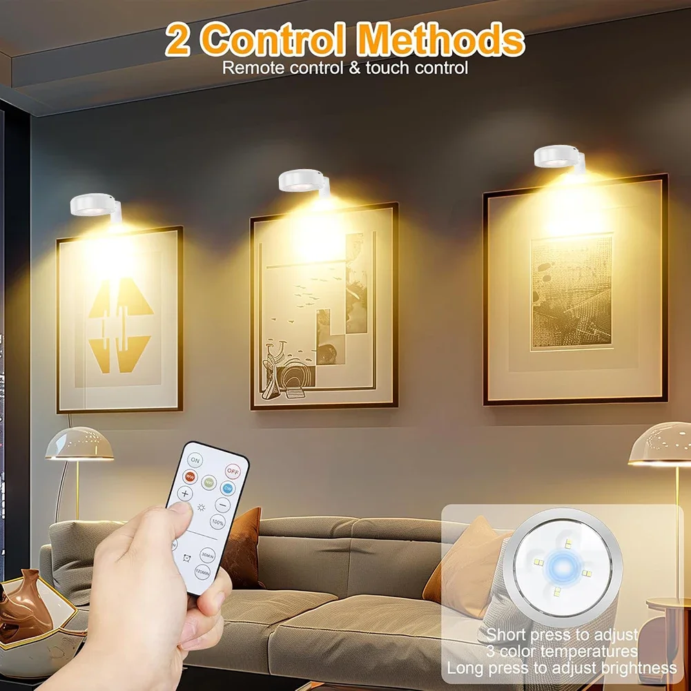 LED Light Magnetic Spotlight Rechargeable Wall Light Wireless Picture no Punch Reading Bedside Bedroom