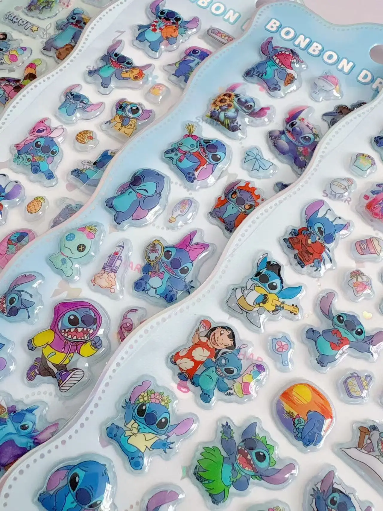 Stitch Decorative Stickers, 3D Relief Stickers for Phone Cases, Scrapbooking, Crafts, and Diary Decoration, Fun Embossed Sticker