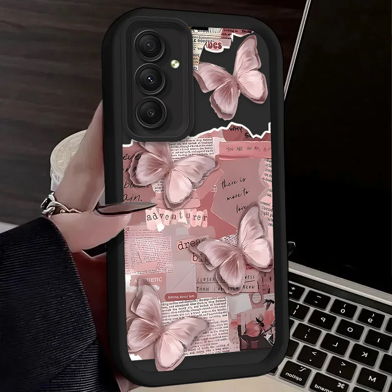 Pink Butterfly Aesthetic Case for Samsung Galaxy A54 A05 A05S A34 A24 A14 A53 A33 A23 A13 A52 A52S A32 A22 A12 A71 A51 A31 A50