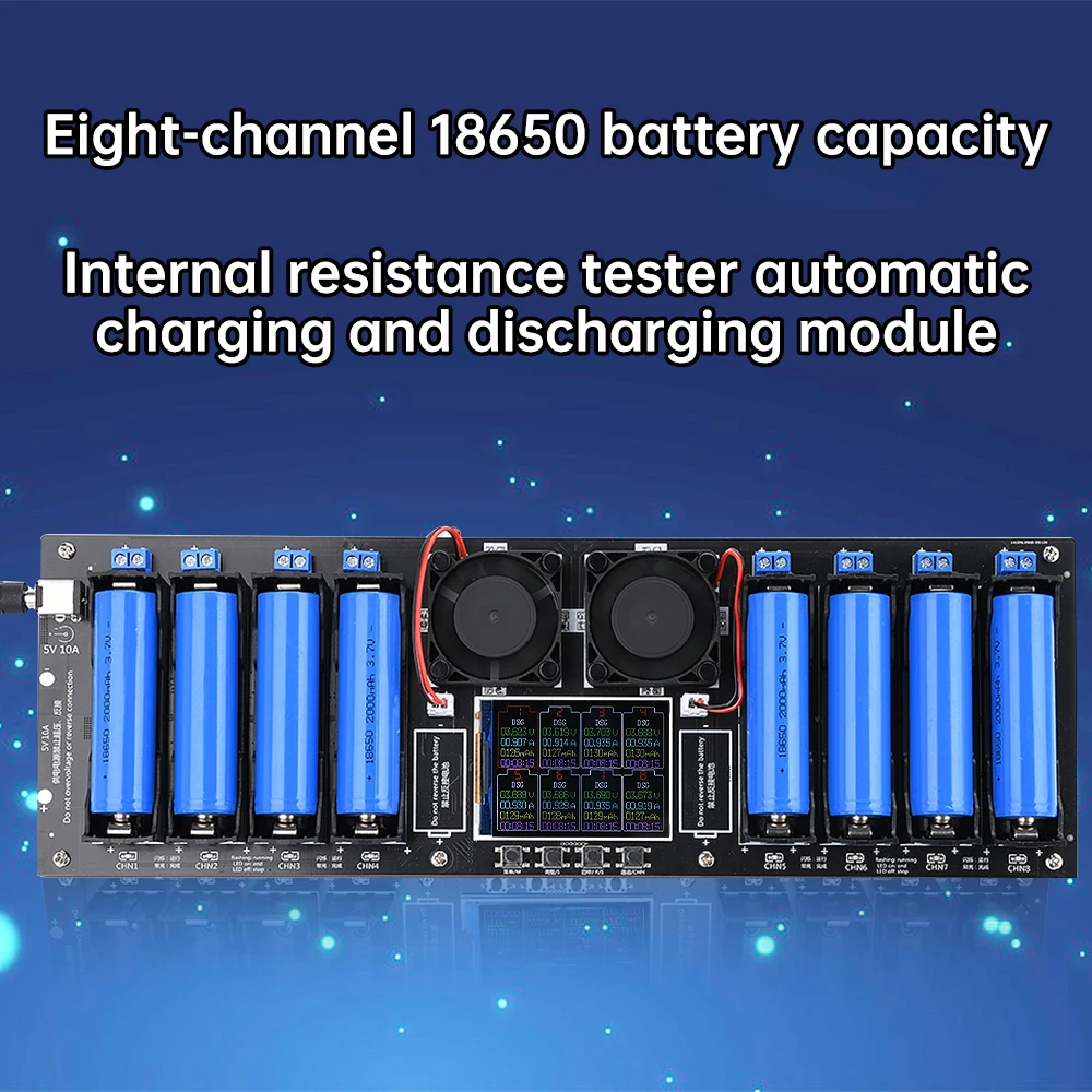 Modulo Tester di capacità della batteria al litio a 8 canali 18650 corrente di tensione modulo Tester di resistenza interna della batteria digitale