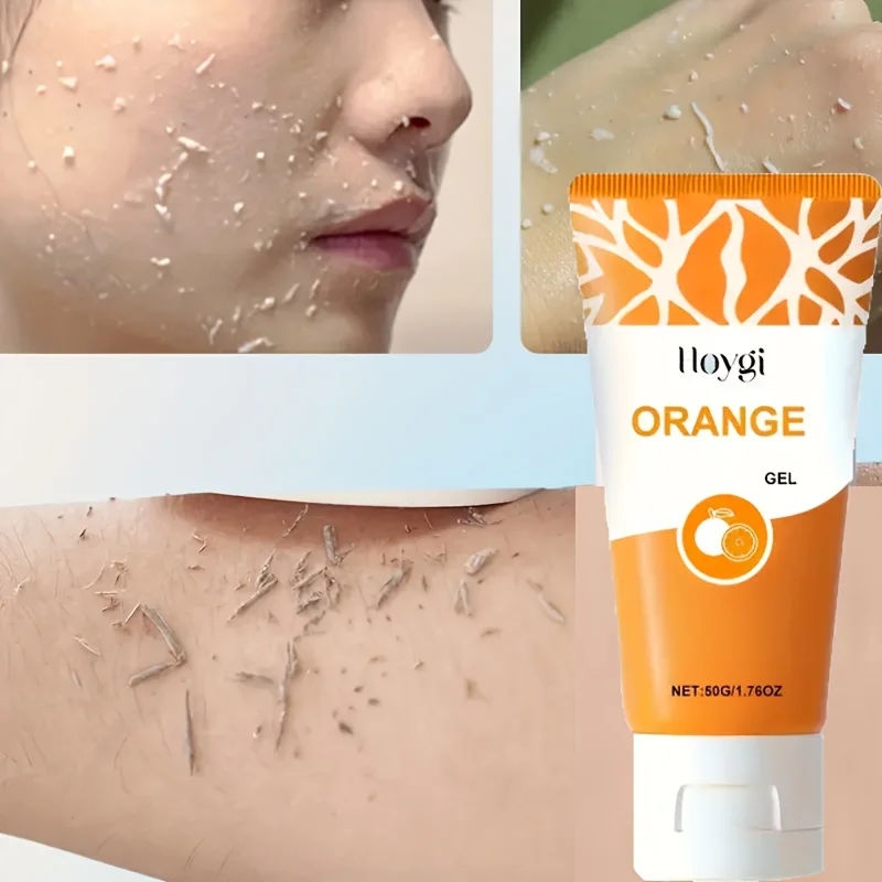 50g Orange Enzyme Exfoliating Gel with Hyaluronic Acid & Vitamin C - Gentle Exfoliation for All Skin Types, Brightening