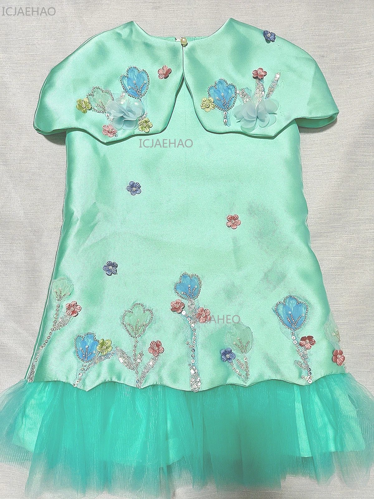 Children Dresses Green Girls' Dresses Kids Clothes Party Princess Summer Spring For Eid Children's Costumes 2026 Baby Costume