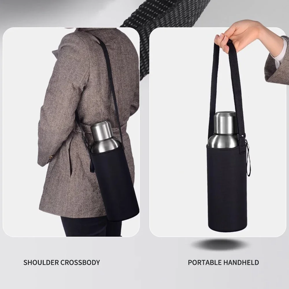 

550ml/750ml/1000ml Strap Cup Cover Insulated Water Cup Cover Cup Cover Protective Sleeve Rope Insulated Cup Bag