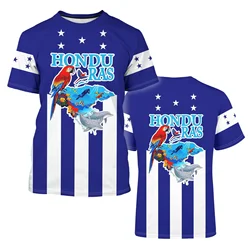 Honduras Flag T Shirts Mens Clothing Novelty 3D Parrot Short Sleeved T-shirt Casual Tops Honduras Jersey Unisex Women Clothes