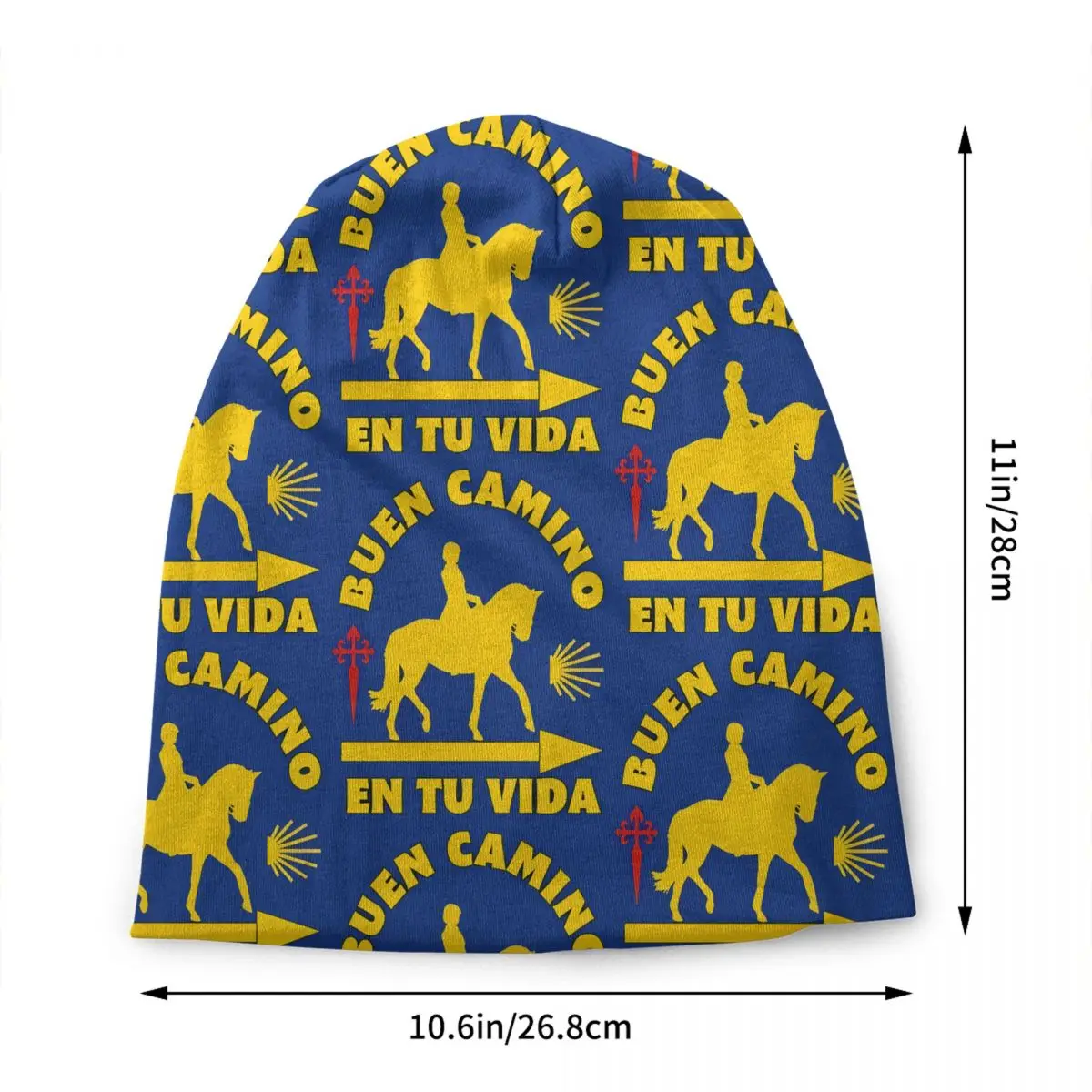 Custom Camino De Santiago Buen Shell Beanie Cap Unisex Winter Bonnet Femme Knit Hats Cool Ski Horseback Skullies Beanies Caps