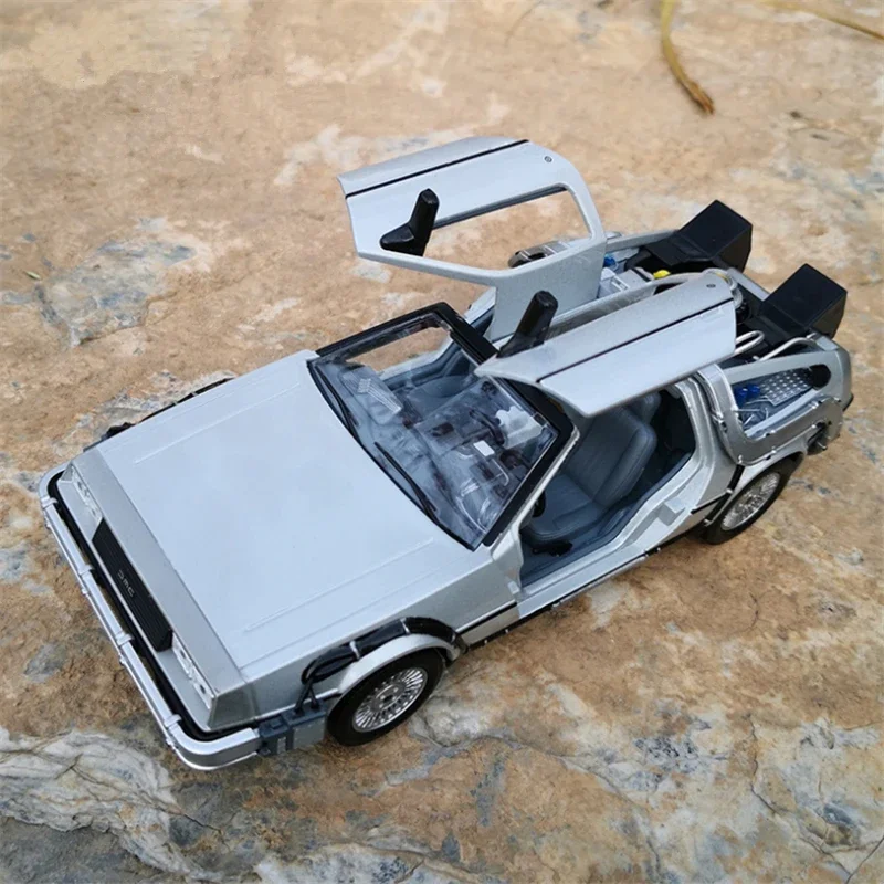 

WELLY 1:24 Back To The Future Time Machine DMC-12 delorean, литая под давлением модель автомобиля из сплава, металлическая игрушечная машинка для детей, коллекция игрушек, подарков