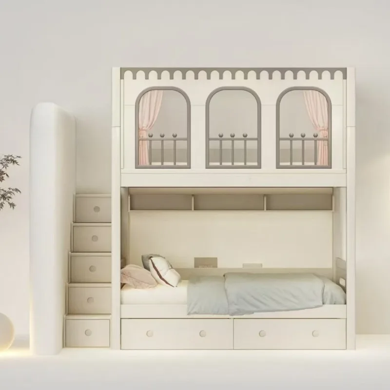Bed bunk solid wood double-layer adult high and low child and mother bed elevated bed small apartment