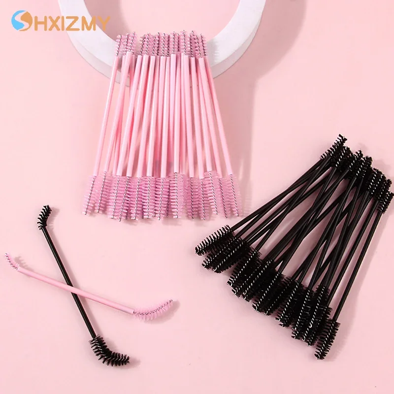 20/40 個両端メイクまつげブラシ使い捨てまつげブラシプラスチックマスカラワンドアプリケーターまつげエクステンションツール