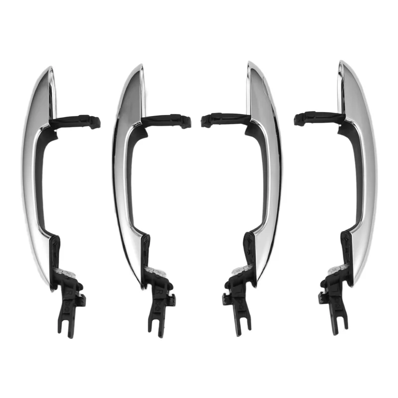 

NEW-Exterior Door Handle Puller W/Key Lock Button 4Pcs/Setx Outer Exterior Outside Door Handle Outer Exterior Outside Door Hand