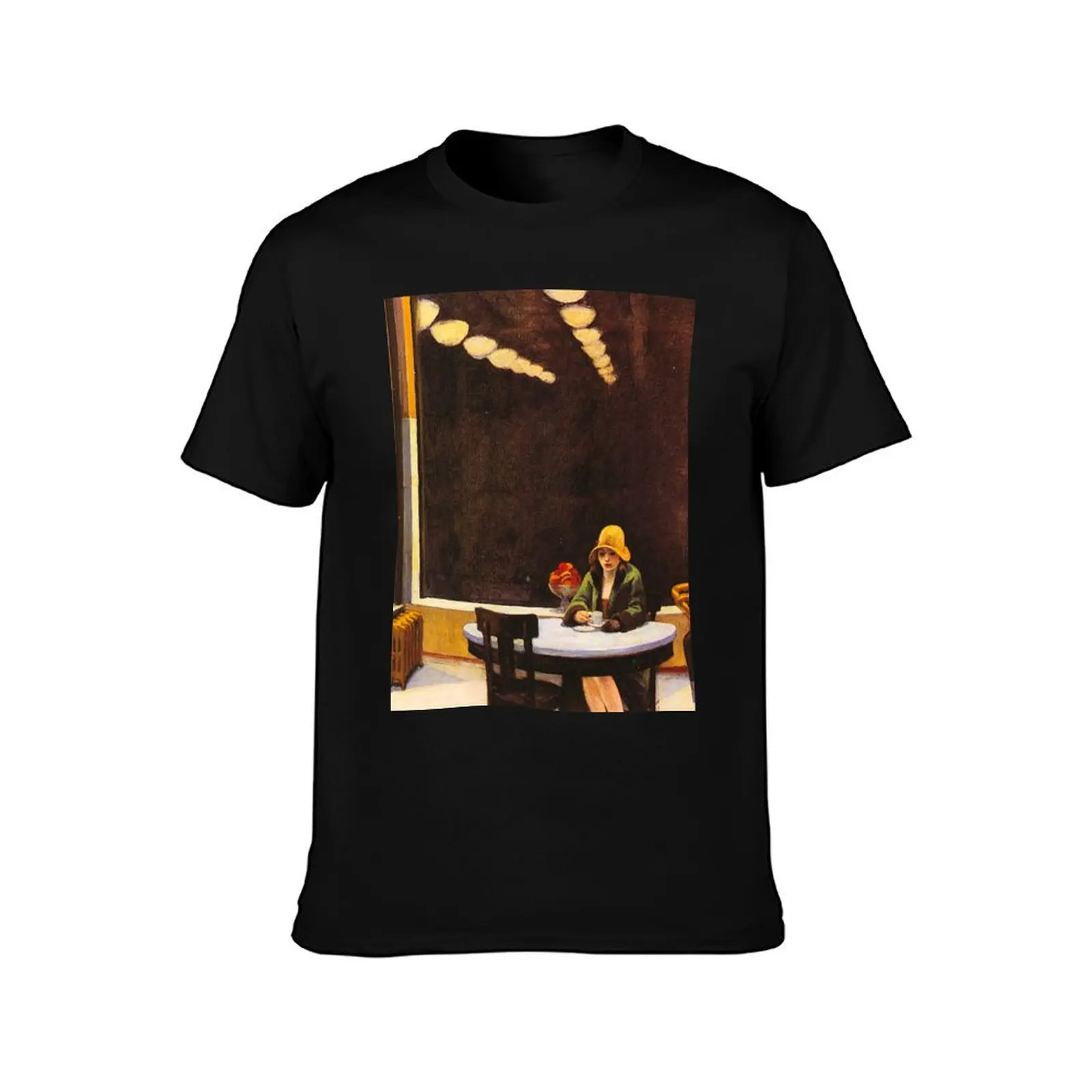 Vintage Edward Hopper Automat T-Shirt Plus Size Gym Sports T-Shirt