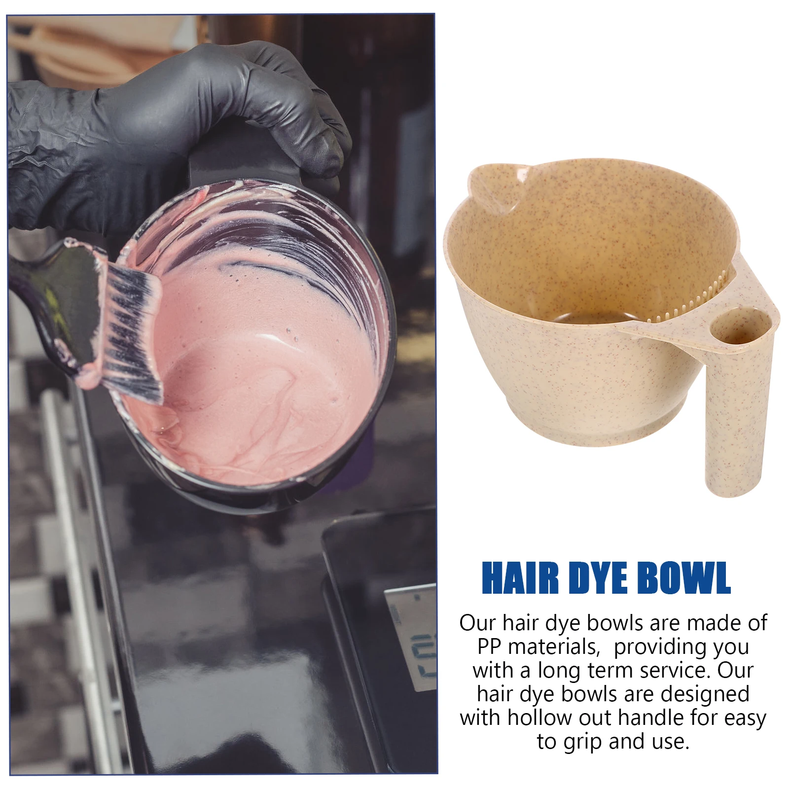 

2Pcs Hair Coloring Bowl Non-Slip Handle Mixing Bowl for Hair Dye Salon DIY Highlights Tool Blonde Brilliance Powder