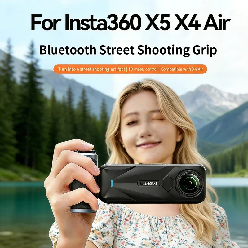 

Рукоятка для уличной съемки для Insta360 X5 / X4 Air, быстросъемная ручка для уличной съемки, пульт дистанционного управления, аксессуар с портами расширения 1/4 дюйма