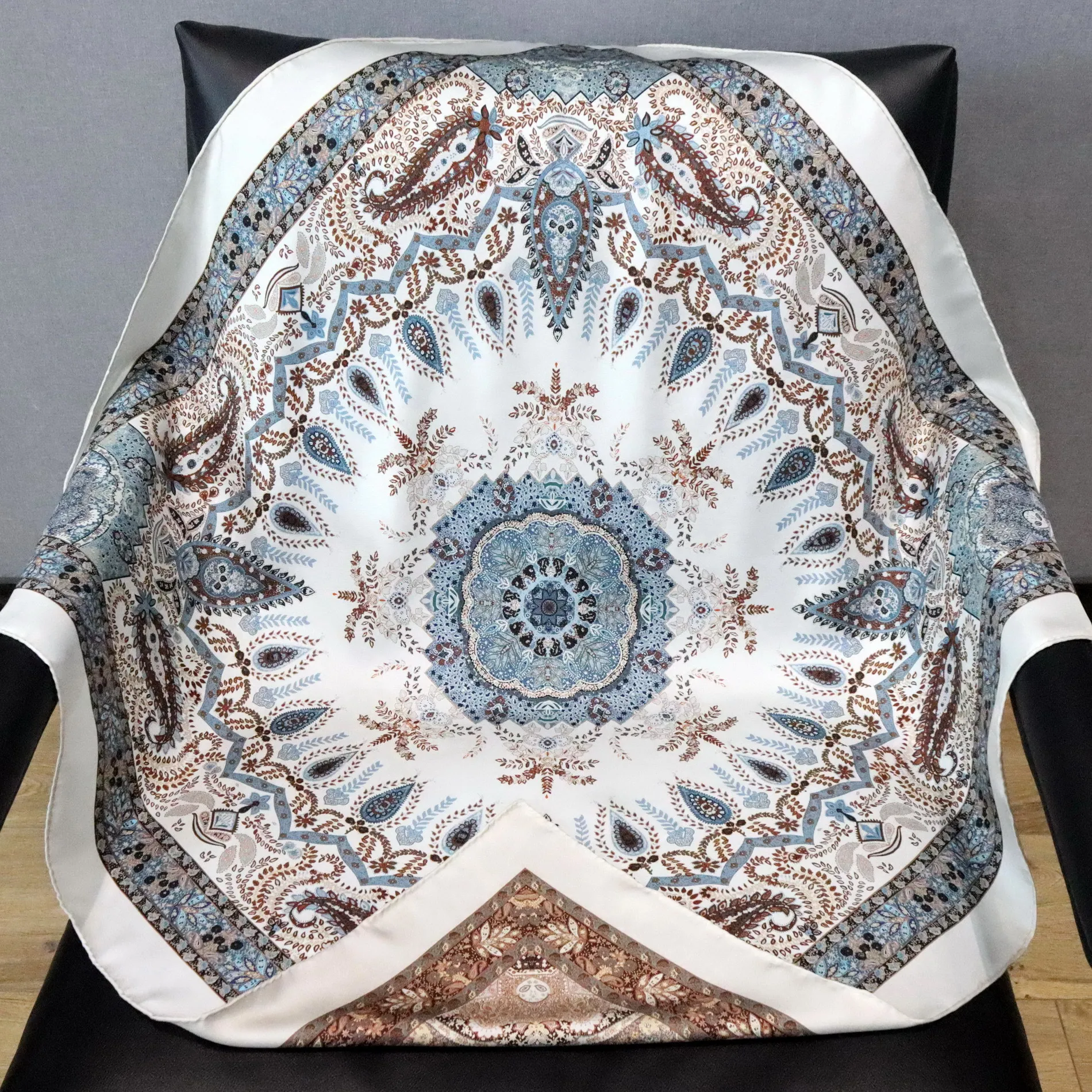 high-end-elegant-women's-fine-paisley-walnut-double-sided-print-quality-18mm-twill-silk-hand-rolled-edge-big-square-scarf-shawl