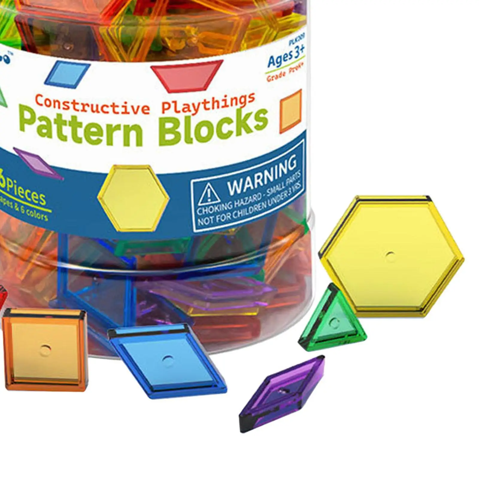 Pattern Blocks Set Montessori Toys Educational Toys Transparent for Games