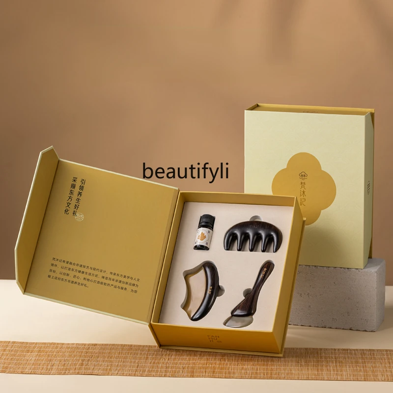 Health comb gift box massage comb set wooden comb practical gift for mother Mid-Autumn Festival gift