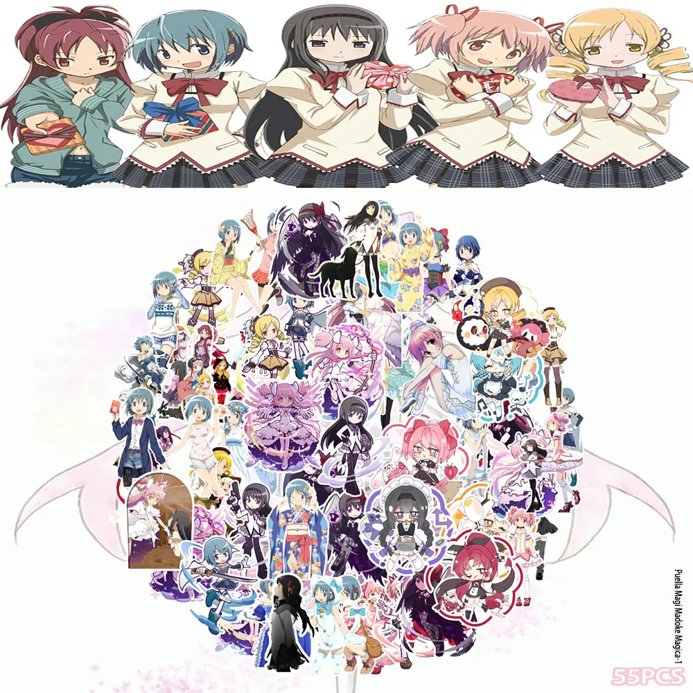 Cute Q‑Version Magical Girl Anime Waterproof Stickers DIY Decals for Phone Case Laptop Water Bottle Scrapbook Journal Decor