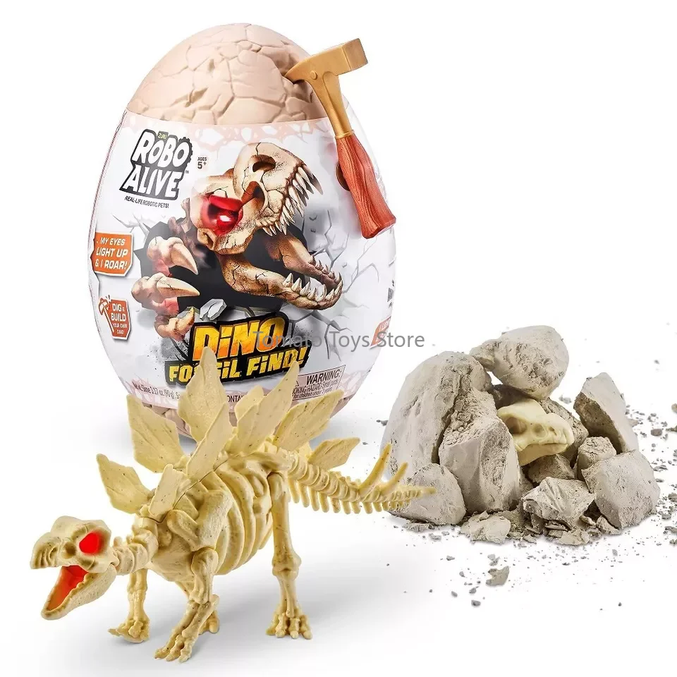 In Stock Zuru Robo Dino Fossil Find - Surprise Toy Excavate Dinosaur Fossils Digging Kit Trendy Collectible Toys Holiday Gifts