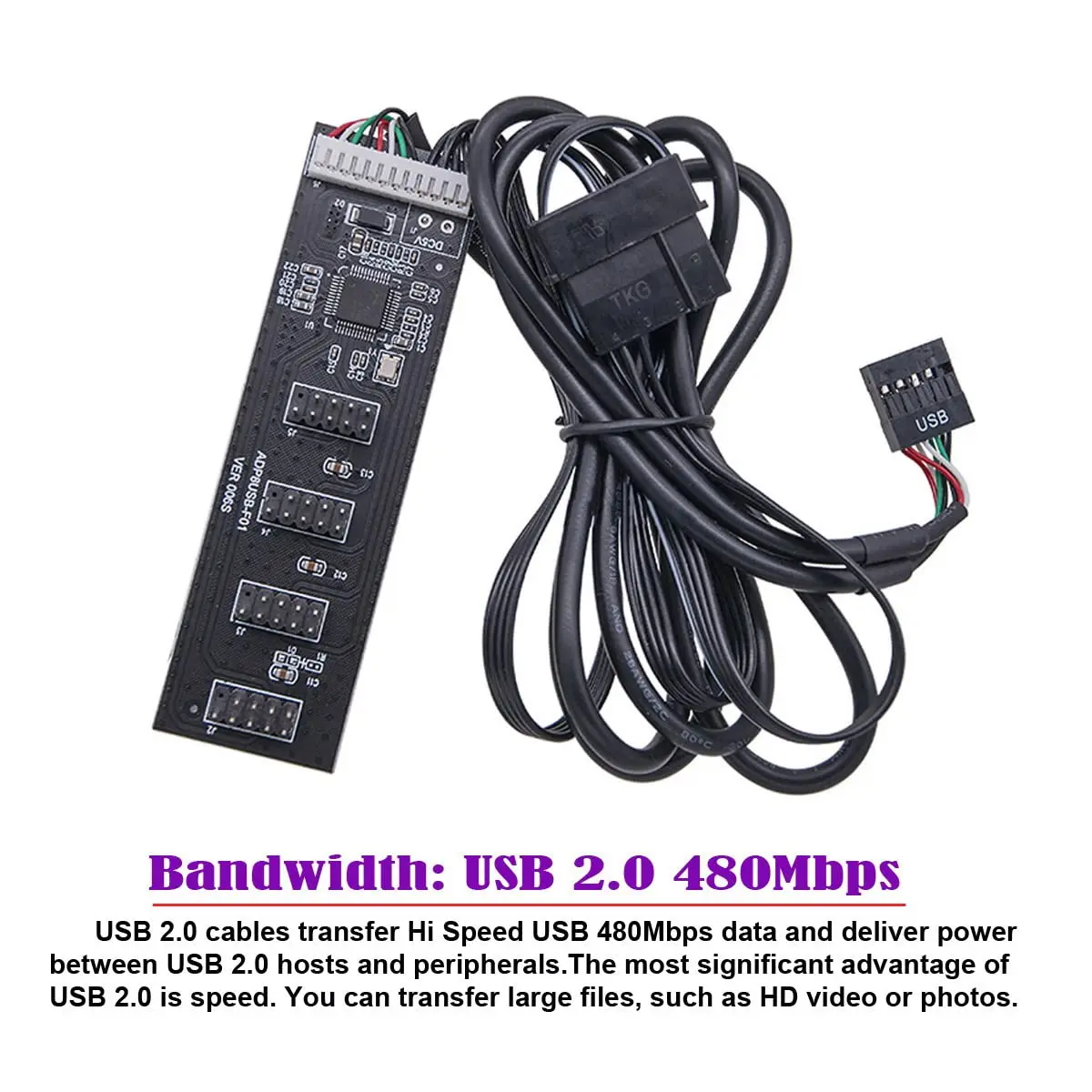 

JavicTech USB 2.0 9pin 10pin cabecera 1 a 4 hembra divisor cable de extensión HUB con IDE 5V conector de alimentación adaptador