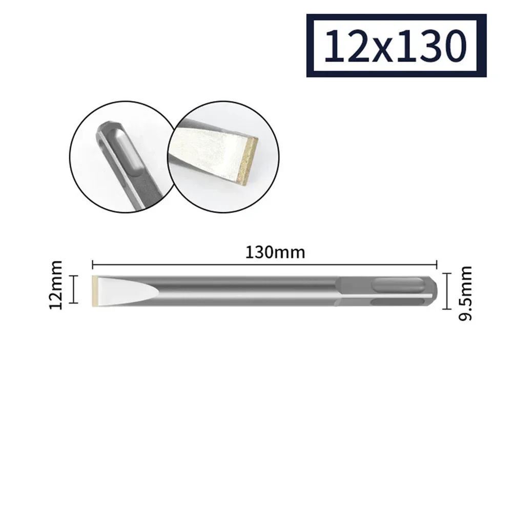 130/150/250mm Quare Shank Tungsten Carbide Flat Tipped Chisel Drill Bit For Marble Concrete Cement Stone Brick