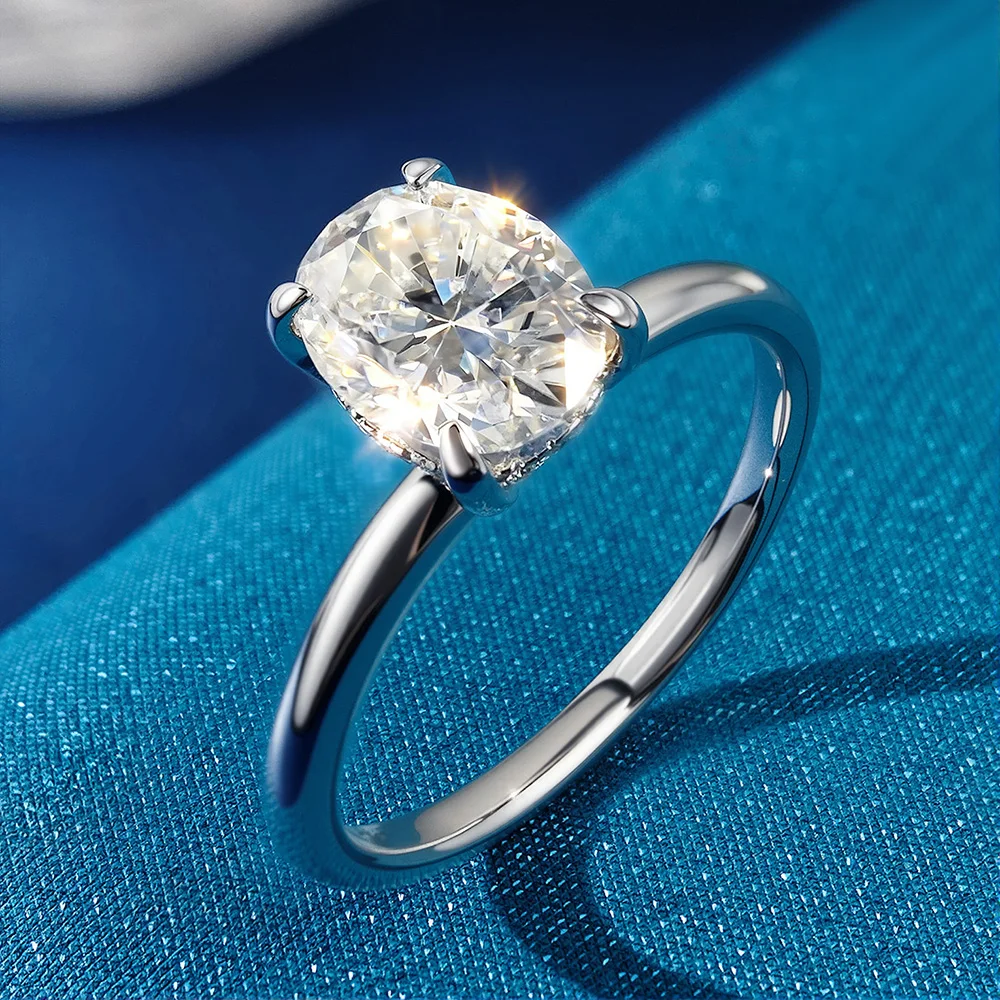 TBCYD Oval Cut 2CT Moissanite Ring For Women Men 925 Sterling Silver GRA Engagement Sparkling Couple Ring Wedding Band