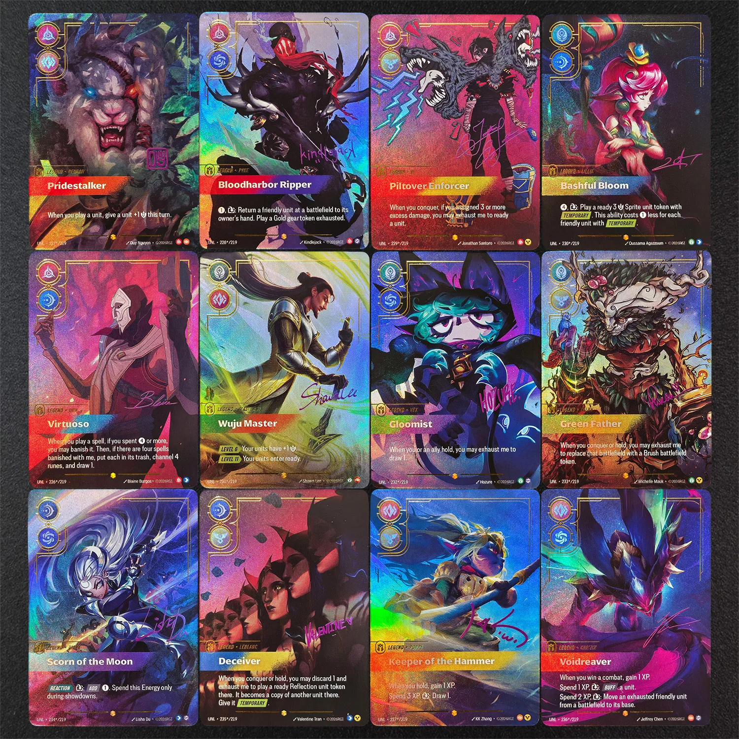 Tarjeta Coleccionable de Juego DIY Proxy Riftbound English UNL Signature Ivern Master Yi Diana LeBlanc Pyke Lillia Vi Poppy Vex Jhin
