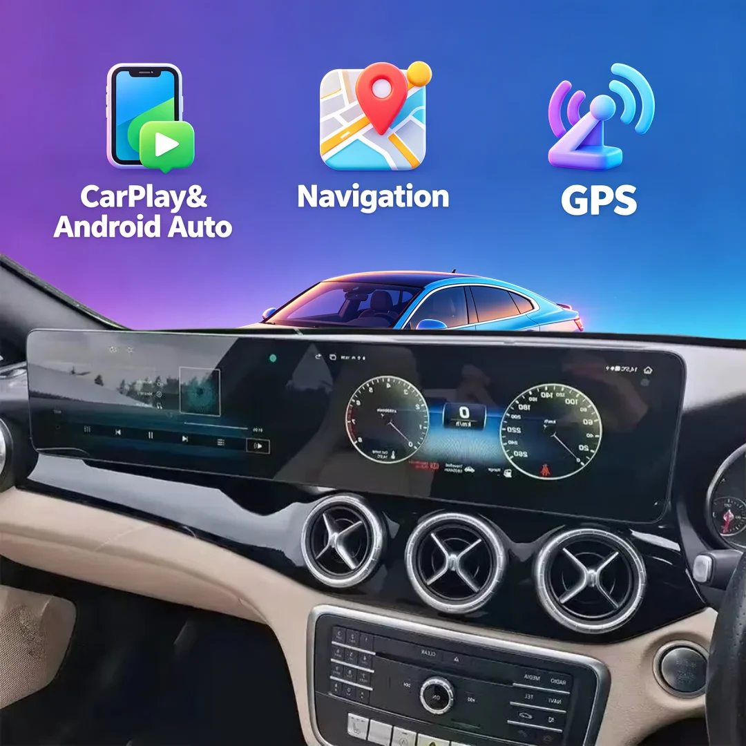 AA Dual Screen Car Multimedia Screen Radio For Mercedes Benz GLA CLA A/B CLASS W176 X117 X156 W463 W246 2013-2015 GPS CarPlay 4G