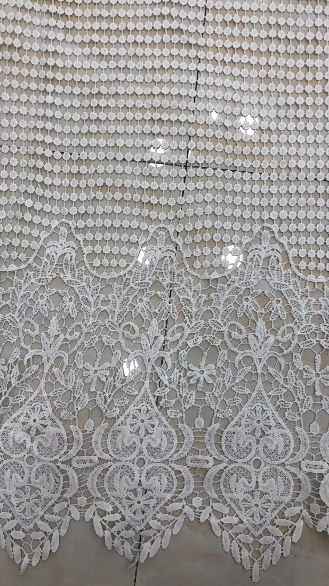 

White Nigerian Lace Fabric Guipure Cord Lace Fabric African Embroidered Cord Fabrics Net Milk Silk Lace for Party Dress KJFT2101