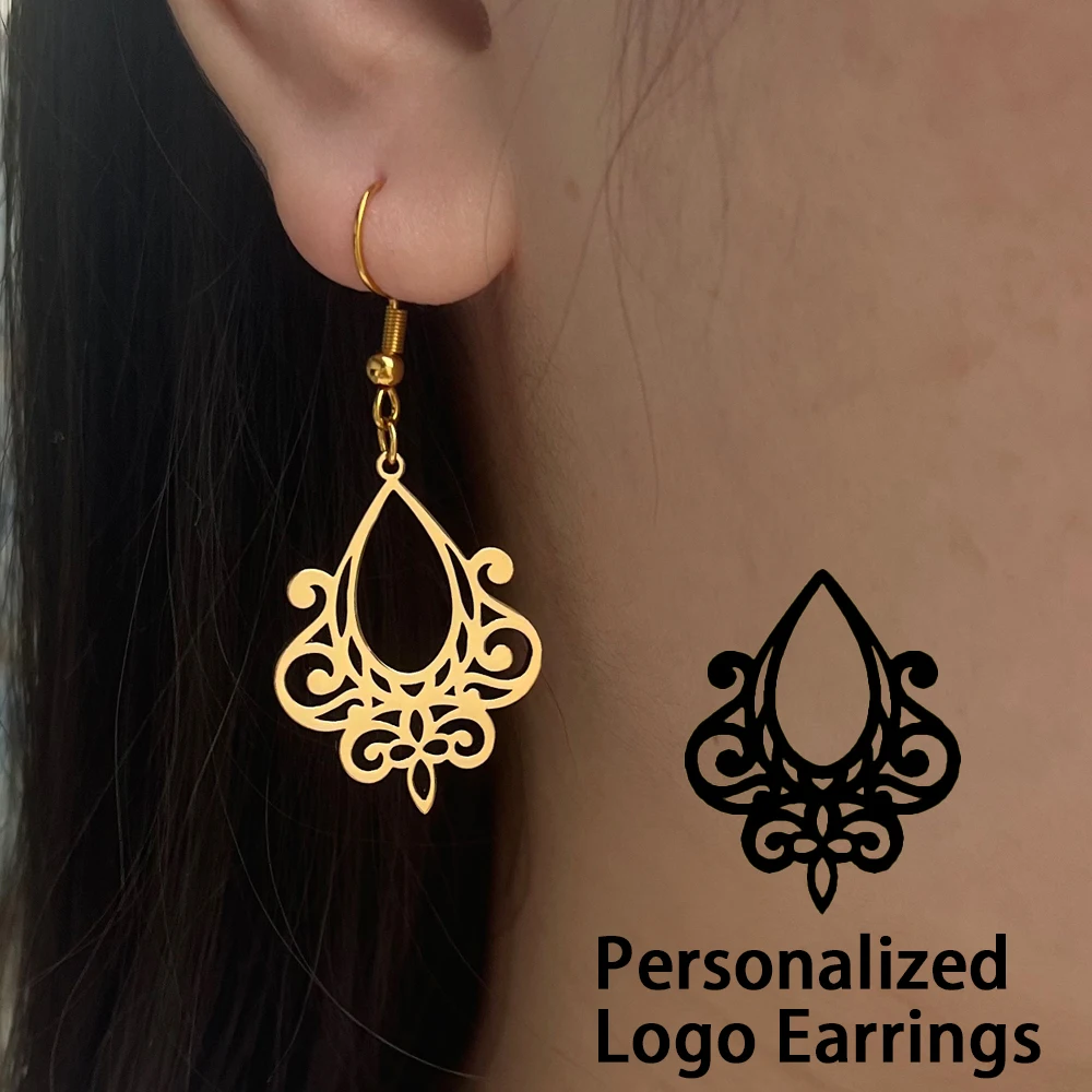 

Специальные персонализированные серьги по индивидуальному заказу, уникальные ювелирные серьги из нержавеющей стали, День святого Валентина дочери, Рождество, рождение