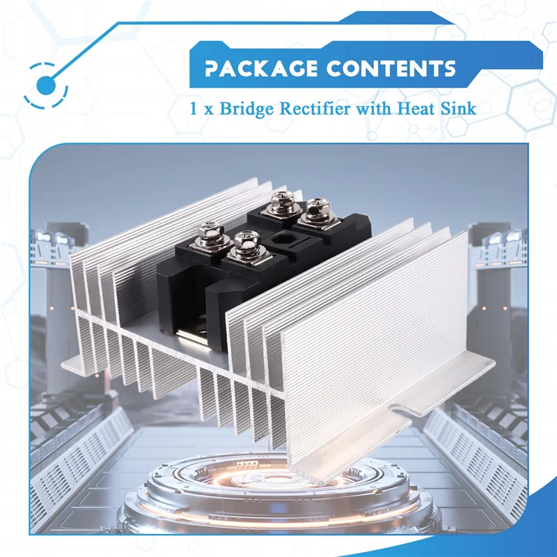 ABSQ-MDQ 100A 1600V Volt Silicio Diodo monofase Cassa in metallo Raddrizzatore a ponte Amp Modulo ponte raddrizzatore monofase